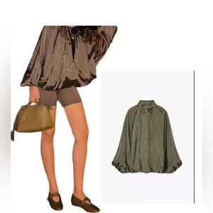 Zara Dark Khaki Bomber Jacket